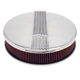 Edelbrock Classic Finned Cast Aluminum Air Cleaner, 14"x3", Polished, USA Made, 1966-91 AMC V8 (FREE lower 48 ground shipping in approx. in 3-4 Weeks)