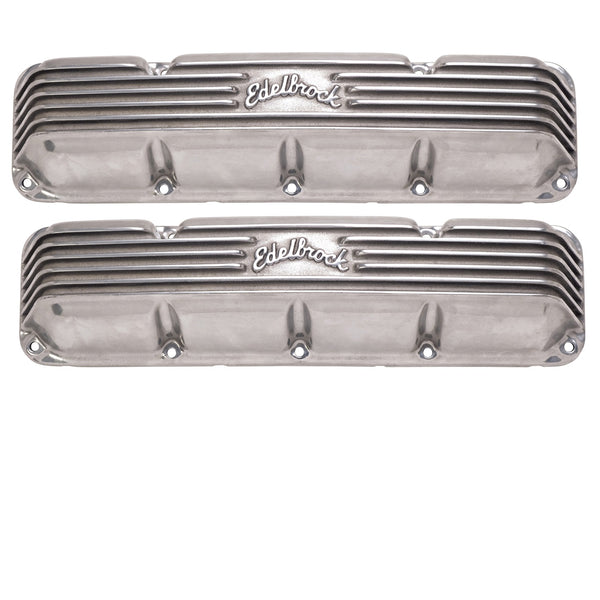 Edelbrock Classic Finned Cast Aluminum Valve Cover Set, Polished, USA Made, 1966-91 AMC V8 (FREE lower 48 ground shipping in approx. 1-2 Weeks)