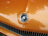 Emblem, Hornet Hood with Back Plate and Bolts, Show Quality, 1973-77 AMC Hornet (Except AMX) (FREE lower 48 ground shipping in approx. in 1-2 weeks)