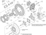 4-Wheel Disc Conversion Kit, Wilwood, 12" Drilled/Slotted Rotors With Red or Black 6-Piston Front/4-Piston Rear Calipers, for OE AMC Disc Brake Spindles, 1967-1983 AMC - FREE lower 48 ground shipping in approx. 1-2 months