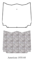 Hood Insulation Pad, Smooth-Molded ABS Cover with Heat Shield Insulation Panels, 1958-60 American (FREE lower 48 ground shipping in approx. 2-3 weeks)