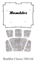 Hood Insulation Pad, Molded ABS Cover with 3D Rambler Logo & Heat Shield Insulation Panels, 1963-64 Rambler Classic (FREE lower 48 ground shipping in approx. 2-3 weeks)