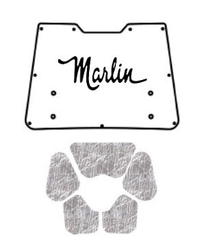 Trunk Insulation Pad, Molded ABS Cover w/Marlin Script Logo and Heat Shield Insulation Panels, 1965-66 Rambler Marlin (FREE lower 48 ground shipping in approx. 2-3 weeks)