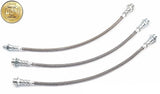 Stainless Braided Front & Rear Brake Hose Kit, Clear Cover w/Silver Whip, 1967-70 AMC Rebel, 1970 Rebel Machine (FREE lower 48 ground shipping in approx. 2-3 weeks)