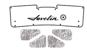 Trunk Insulation Pad, Molded ABS Cover w/Javelin Logo and Heat Shield Insulation Panels, 1968-74 AMC Javelin, 71-74 Javelin AMX (FREE lower 48 ground shipping in approx. 2-3 weeks)