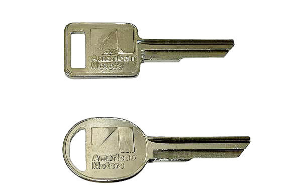 Key Blank Set, Ignition, Door, and Trunk, Show Quality, 1970-84 AMC (See Applications) (FREE lower 48 ground shipping in approx. in 1-2 weeks)