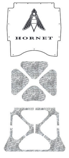 Hood Insulation Pad, Molded ABS Cover with 3D Hornet Logo & Heat Shield Insulation Panels, 1973-77 AMC Hornet (FREE lower 48 ground shipping in approx. 2-3 weeks)