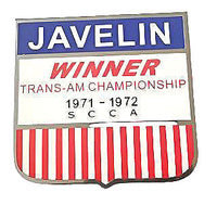 Emblem, SCCA Trans Am Winner, 3"x3", Show Quality, 1973 AMC Javelin, Javelin AMX (FREE lower 48 ground shipping in approx. in 1-2 weeks)