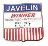 Emblem, SCCA Trans Am Winner, 3"x3", Show Quality, 1973 AMC Javelin, Javelin AMX (FREE lower 48 ground shipping in approx. in 1-2 weeks)