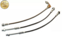 Stainless Braided Front & Rear Brake Hose Kit, Clear Cover w/Silver Whip, 1974-78 AMC Matador (FREE lower 48 ground shipping in approx. 2-3 weeks)