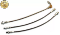 Stainless Braided Front & Rear Brake Hose Kit, Clear Cover w/Silver Whip, 1974-78 AMC Matador (FREE lower 48 ground shipping in approx. 2-3 weeks)