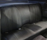 Rear Bench Seat Covers, Show Quality Reproduction, Knitted Grain Inserts With Coachman Grain Skirts Vinyl, Choose From 5 Colors, 1974 AMC Javelin, Javelin AMX, Matador (FREE lower 48 ground shipping in approx. 4 months)