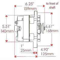 Alternateur à haut rendement, style Motorola 1-Wire, finition satinée, 1968-91 AMC et Jeep V8 - Expédition directe dans environ 1 à 2 semaines