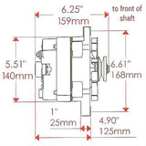 Alternateur à haut rendement, style Motorola 1-Wire, finition satinée, 1968-91 AMC et Jeep V8 - Expédition directe dans environ 1 à 2 semaines