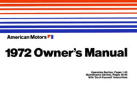 Owner's Manual, 1972 AMC (All) - FREE lower 48 ground shipping in approx. 1-2 weeks