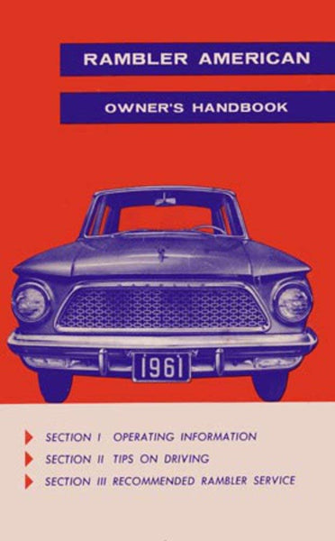 Owner's Manual, 1961 Rambler American - FREE lower 48 ground shipping in approx. 1-2 weeks