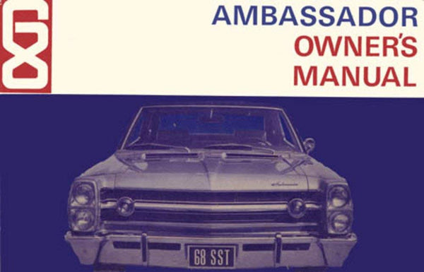 Owner's Manual, 1968 AMC Ambassador - FREE lower 48 ground shipping in approx. 1-2 weeks