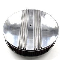 Finned Cast Aluminum Air Cleaner Kit, 14"x3", Polished, 1966-91 AMC V8 (FREE lower 48 ground shipping in approx. in 3-4 Weeks)