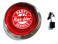 Neon Clock, Rambler Parts Service, Show Quality (FREE lower 48 ground shipping in approx. in 1-2 weeks)