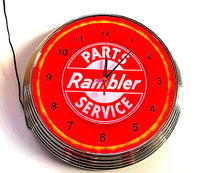 Neon Clock, Rambler Parts Service, Show Quality (FREE lower 48 ground shipping in approx. in 1-2 weeks)