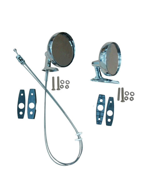 Driver and Passenger Side Mirror Kit, Chrome, 1968-69 AMC (Except Hurst SC/Rambler) (FREE lower 48 ground shipping in approx. 1-2 Weeks)