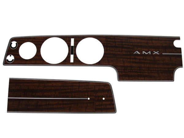 Dash Bezel Kit, Simulated Wood Grain, 1970 AMC AMX w/No A/C (FREE lower 48 ground shipping in approx. 1-2 Weeks)