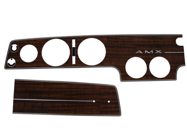 Dash Bezel Kit, Simulated Wood Grain, 1970 AMC AMX with Factory A/C (FREE lower 48 ground shipping in approx. 1-2 Weeks)