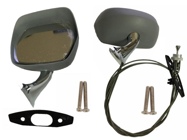 Driver and Passenger Mirror Kit, Paintable w/Chrome Base, 1970-74 AMC (FREE lower 48 ground shipping in approx. 1-2 Weeks)