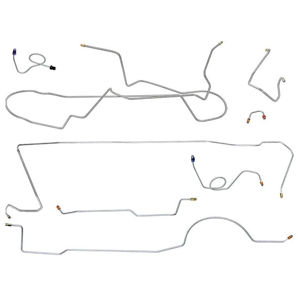 Kit de conduite de frein à disque avant manuel, AMC Javelin 1971-74, Javelin AMX, 8 pièces, acier d'origine ou acier inoxydable (expédition directe sous environ 1 à 2 semaines)