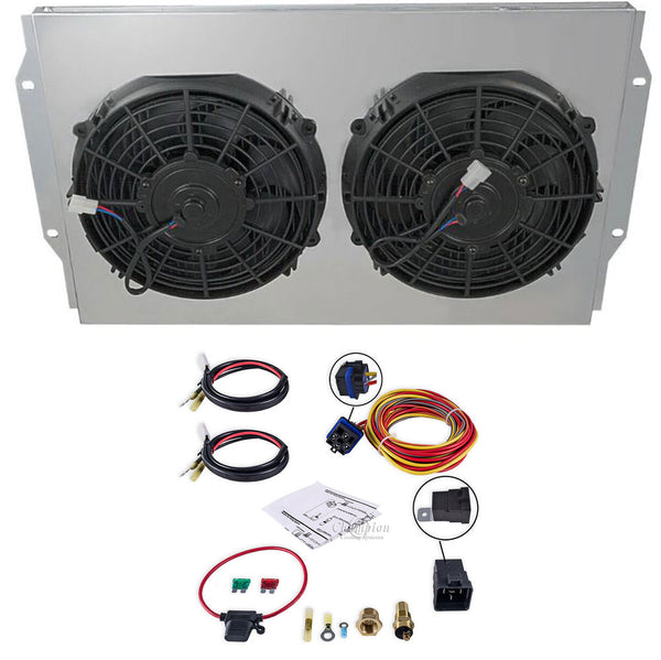 Dual Cooling Fan Master Kit For Champion Aluminum Radiators, 1958-78 AMC - See Applications (FREE lower 48 ground shipping in approx. 1-3 weeks)