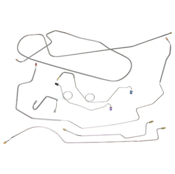 Kit de conduites de frein à disque manuel, AMC AMX 1970, 11 pièces, acier d'origine ou acier inoxydable (livraison directe sous environ 1 à 2 semaines)