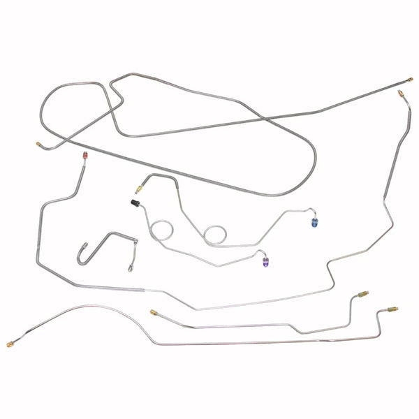 Kit de conduite de frein à tambour manuel, AMC AMX 1968-69, 8 pièces, acier d'origine ou acier inoxydable (expédition directe sous environ 1 à 2 semaines)