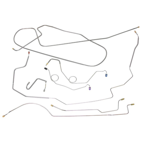 Kit de conduites de frein à tambour, AMC AMX 1968-69, 8 pièces, acier d'origine ou acier inoxydable (livraison directe sous environ 1 à 2 semaines)