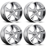 Old School 15x8" Cast Aluminum Wheels, Chrome, 1968-74 AMC AMX, Javelin, or Javelin AMX, FREE lower 48 ground shipping in approx. 1-2 Weeks