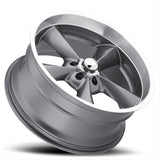 Old School 15x7"/15x8" Staggered Cast Aluminum Wheels, Gunmetal Grey, 1968-74 AMC AMX, Javelin, Javelin AMX, FREE lower 48 ground shipping in approx. 1-2 Weeks